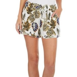 Rewash Tropical Palm Linen Beach Shorts Size XL